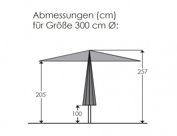 Schneider Alu/Stahl Sonnenschirm Malaga 300cm Forest Holzoptik Seilzug Mast 48mm